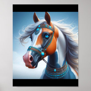 Arabiska Paint Horse Blue Ögon Poster
