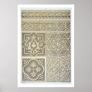 Arabiska plattor (färg litho) poster