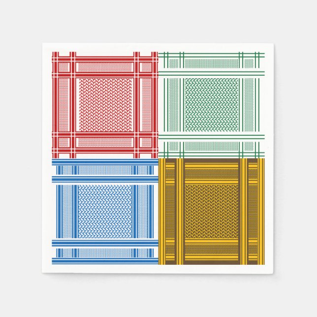 Arabiska Shemagh Scarves Pappra Napkins Pappersservett (Framsidan)