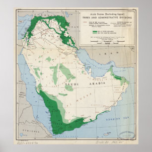 Arabiska stater (utom Egypten) Karta (1947) Poster