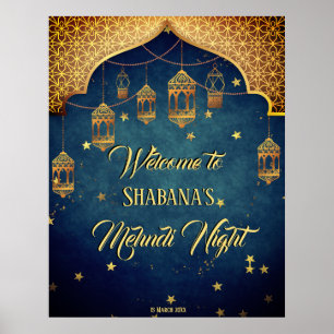 Arabiska stil med marockanska lyktor Mehndi Henna Poster