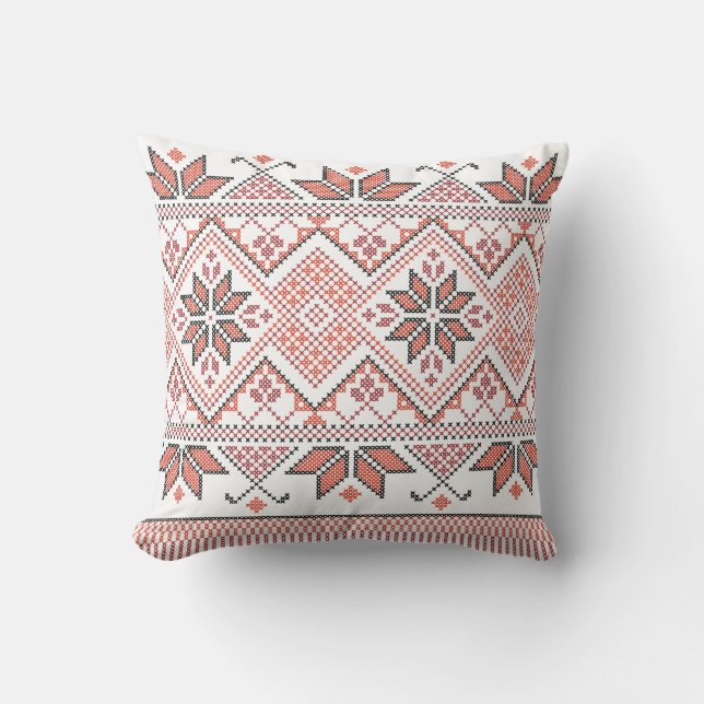Arabiska Tatreez Embroidery Mönster Kudde (Framsida)