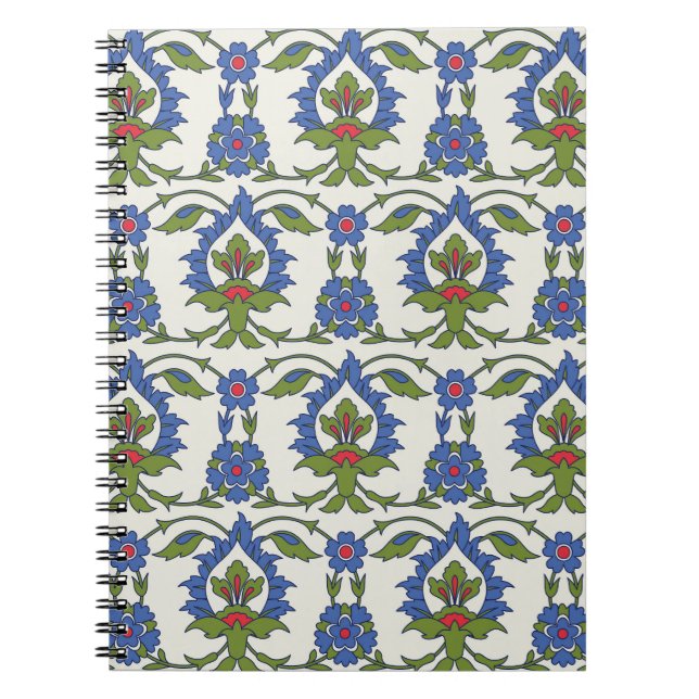 Arabiska traditioner: Iznik Tile Sömlös. Anteckningsbok (Framsidan)