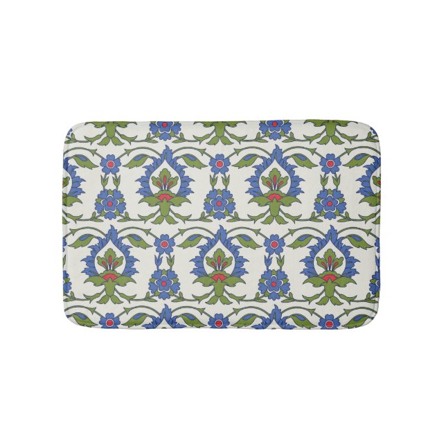 Arabiska traditioner: Iznik Tile Sömlös. Badrumsmatta (Framsidan)