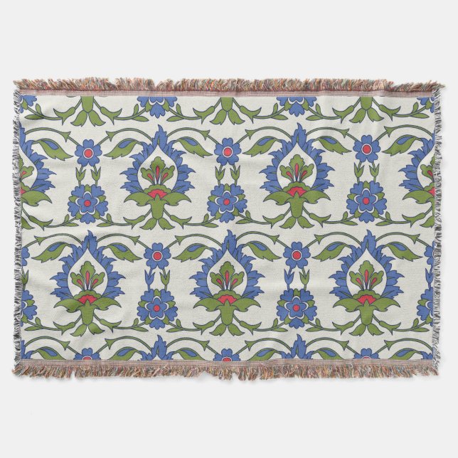 Arabiska traditioner: Iznik Tile Sömlös. Filt (Framsidan)