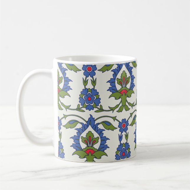 Arabiska traditioner: Iznik Tile Sömlös. Kaffemugg (Vänster)