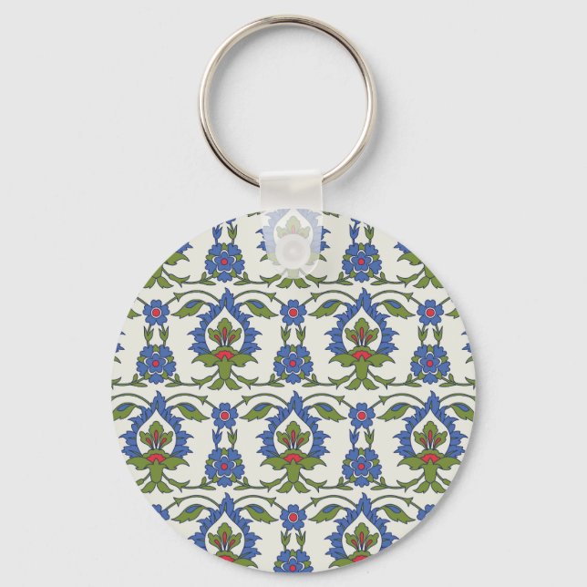 Arabiska traditioner: Iznik Tile Sömlös. Nyckelring (Framsida)