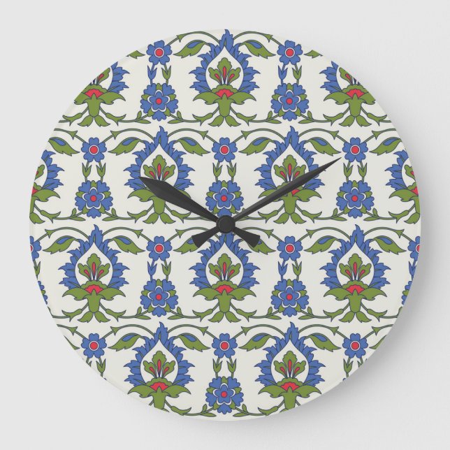 Arabiska traditioner: Iznik Tile Sömlös. Stor Klocka (Framsida)