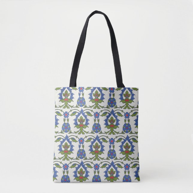 Arabiska traditioner: Iznik Tile Sömlös. Tygkasse (Framsida)