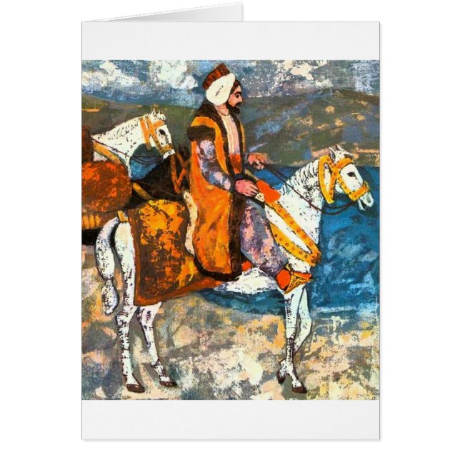 Arabiskaskicklig ryttare hälsningskort (Framsidan)