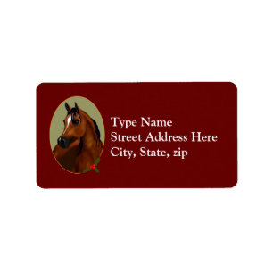 Arabiskt Horse jul Cameo Label Adressetikett
