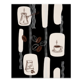 Arabiskt kaffe utskrivbart set, Boho kök väggkonst Perfect Poster