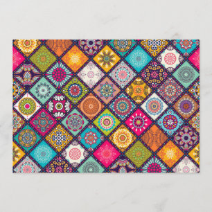 Arabiskt nattfärgat mosaiskt party-tema inbjudningar