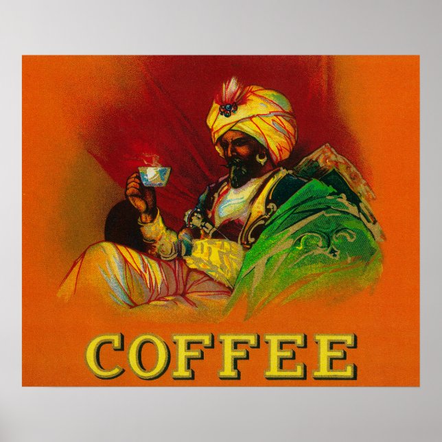 Arabmans kaffeetikett poster (Framsidan)