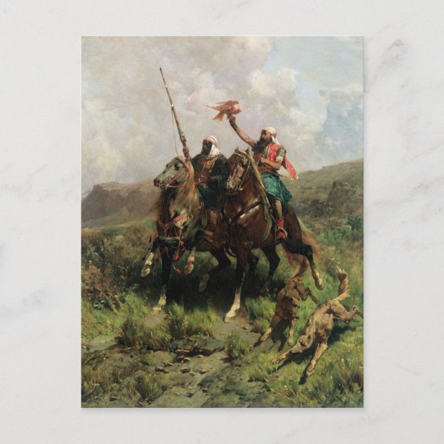 Arabs med en falk vykort (Framsida)