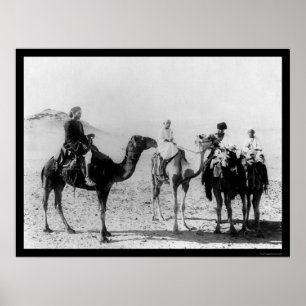 Arabs på kamel i den Sahara öknen 1914 Poster