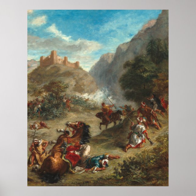 Arabs Skirmishing - Eugène Boudin Fine Art Poster (Framsidan)