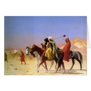 "Arabs som korsar öknen", vid Jean Leon Gerome Hälsningskort