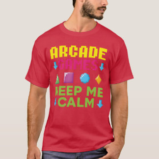 Aracde Games Behålla Lugn  Video Game Gamer T Shirt