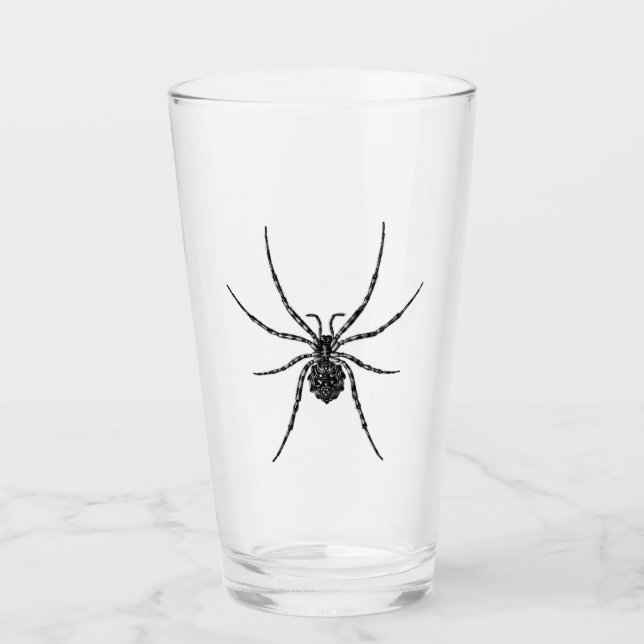 "Arachnid" enbart Spooky B&W Pint Glass Glaskopp (Framsida)
