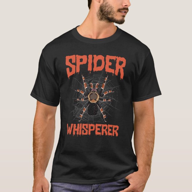 Arachnid Spider Whisperer Cobweb Tarantula Animal T Shirt (Framsida)