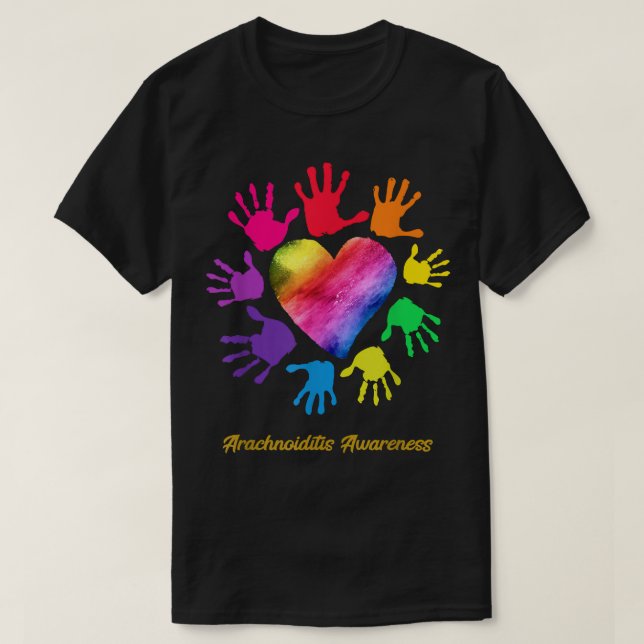Arachnoiditis Awareness Händer Arachnoiditis Gift  T Shirt (Design framsida)