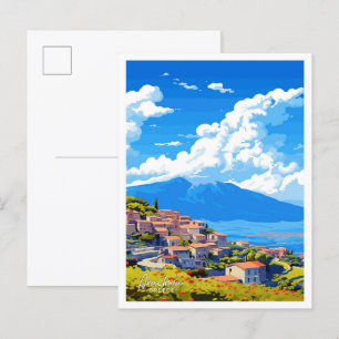 Arachova Greece Art Art Travel Vintage illustratio Vykort