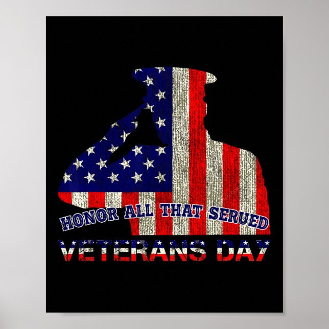 Ärade alla som tjänade Veterandagen Amerikanska pa Poster (Framsidan)