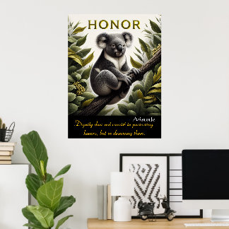 Ärade Blommar i Koalas fredliga perch Poster