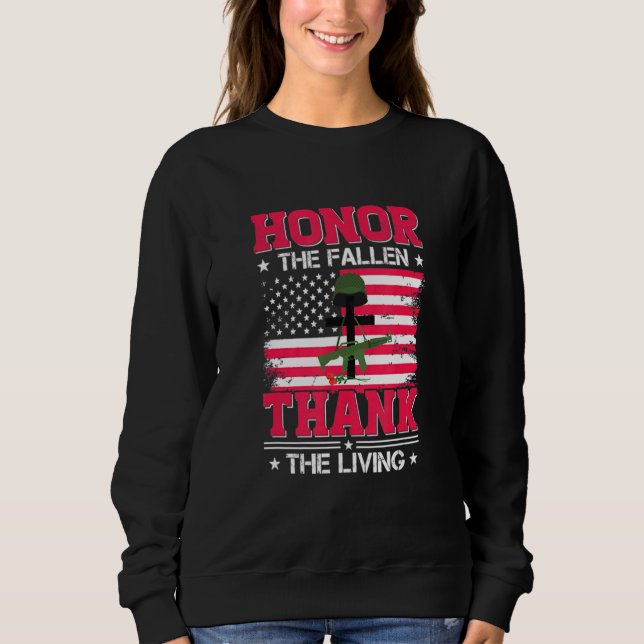 Ärade Fallen, tack till den levande veterandagen,  T Shirt (Framsida)