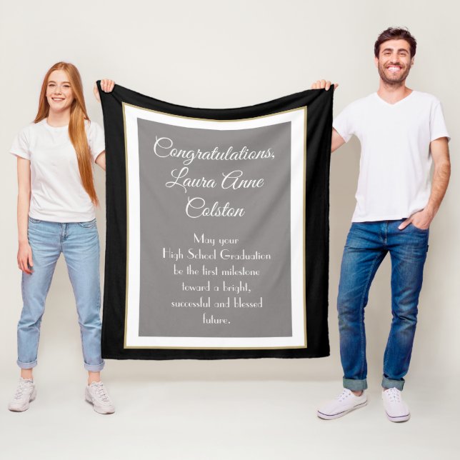 Ärade gåva! Anpassningsbar High School Grad-filt Fleecefilt (På plats)