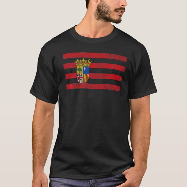 ARAGON FLAGGA SPAIN ZARAGOZA T SHIRT (Framsida)