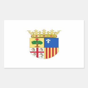 Aragon vapensköld (Spanien) Rektangulärt Klistermärke