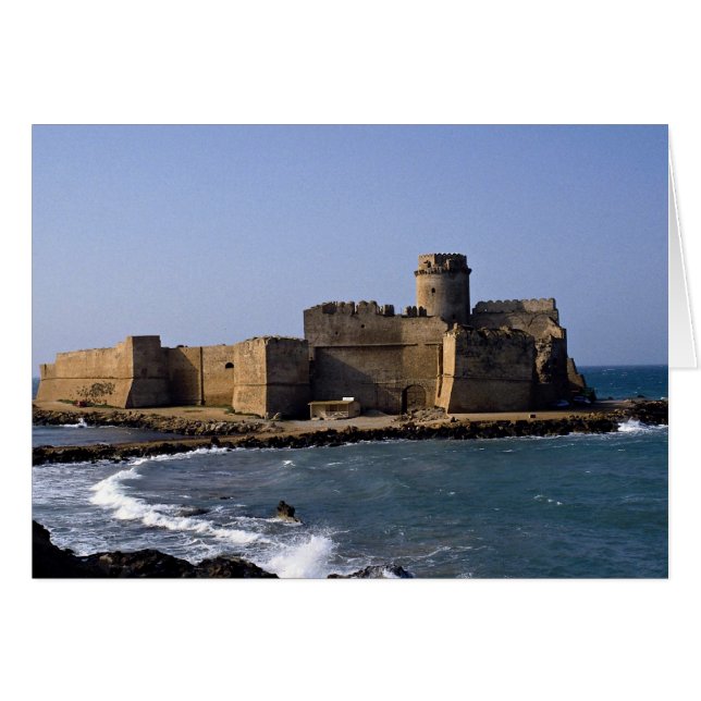 Aragonese Castle, Calabria, Italien Hälsningskort (Framsidan Horizontal)