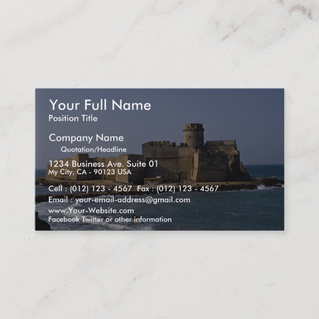 Aragonese slott, Calabria, italien Visitkort (Framsida)
