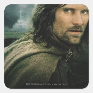 Aragorn Close Up Fyrkantigt Klistermärke
