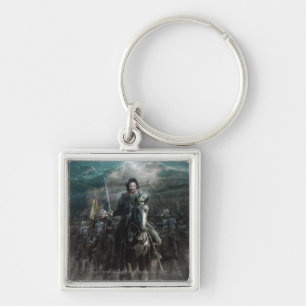 Aragorn Leading on Horse Fyrkantig Silverfärgad Nyckelring