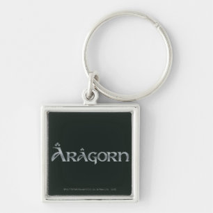 Aragorn logotyp fyrkantig silverfärgad nyckelring