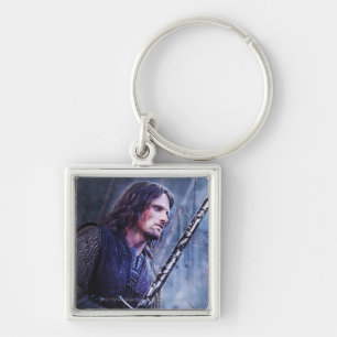 Aragorn med blod fyrkantig silverfärgad nyckelring