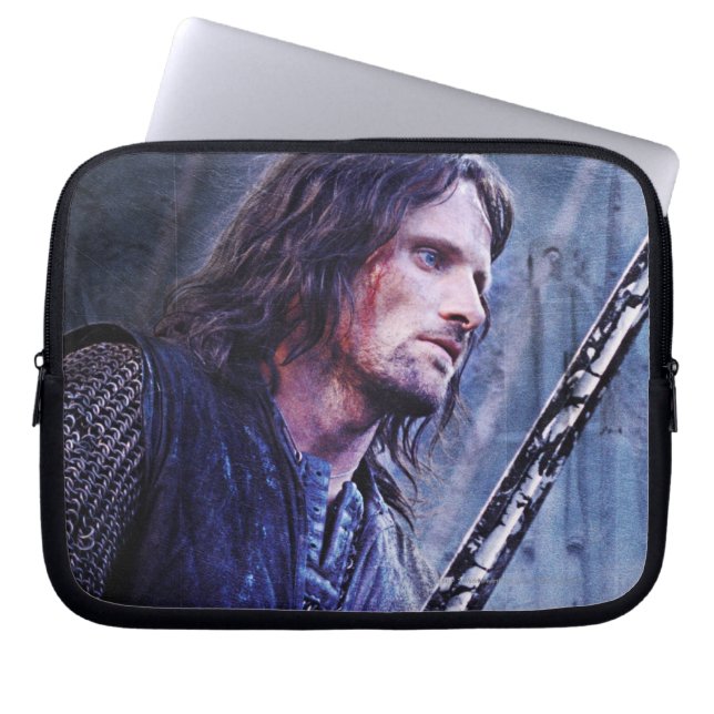 Aragorn med blod laptop sleeve (Framsidan)