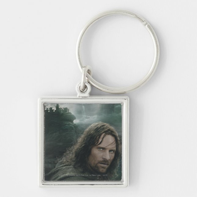 Aragorn och Ringwraiths Fyrkantig Silverfärgad Nyckelring (Framsidan)