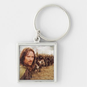 Aragorn Plus Line of Horses Fyrkantig Silverfärgad Nyckelring