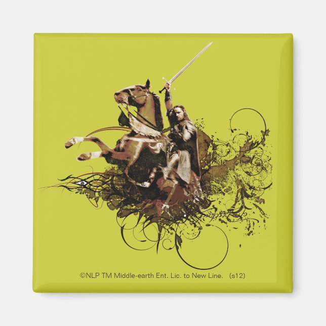 Aragorn Riding a Horse Vector Collage Magnet (Framsidan)