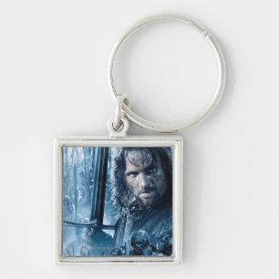 Aragorn Versus Orcs Fyrkantig Silverfärgad Nyckelring