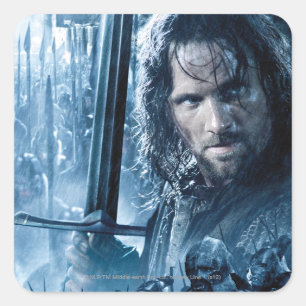 Aragorn Versus Orcs Fyrkantigt Klistermärke