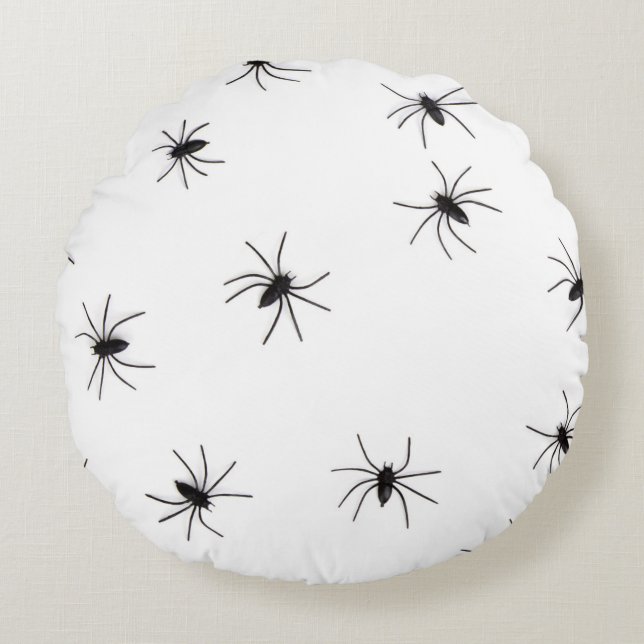 Araknofobi (spindlar) (Insektra kronor) Rund Kudde (Framsidan)