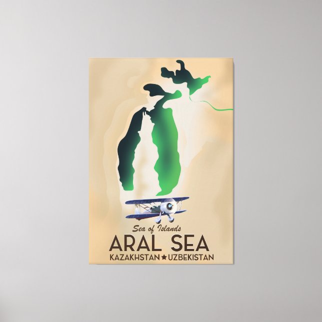 Aralsjön Resa affisch karta Canvastryck (Framsida)