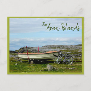 Aran Islands Boat & Bike (med text) Vykort
