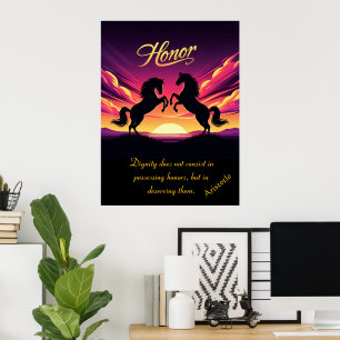 Äran svävar med solnedgångens djärva grace poster