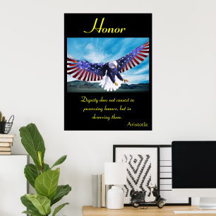 Äran svävar med vishet och stolthet poster